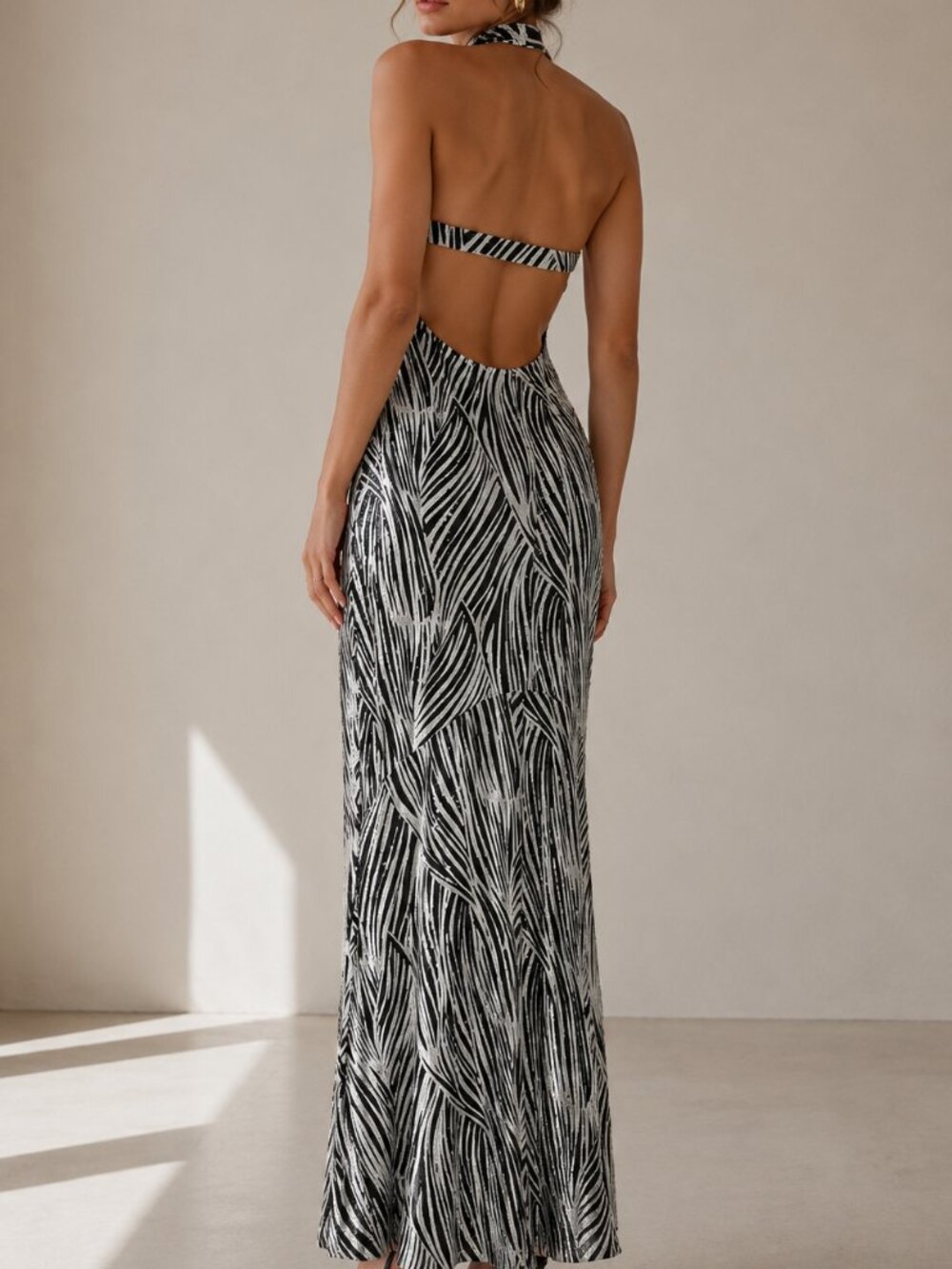 Vintage Jessica McClintock Millennium 2000 Halter Maxi Dress Size 6 - Picture 2 of 8